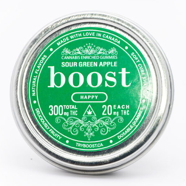 Sour Green Apple 300mg THC Cubes (Boost Edibles)