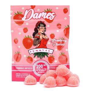 200mg THC Strawberry Gummies (Dames)