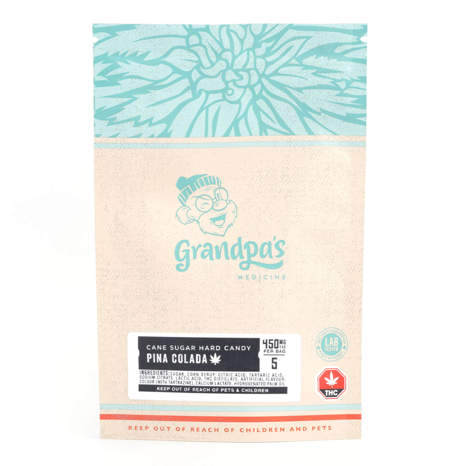 450mg THC Pina Colada Hard Candies (Grandpa’s Medicine)