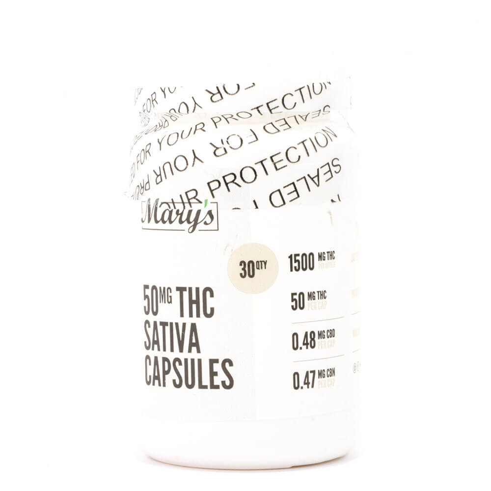 50mg THC Sativa Capsules (Mary’s Edibles)