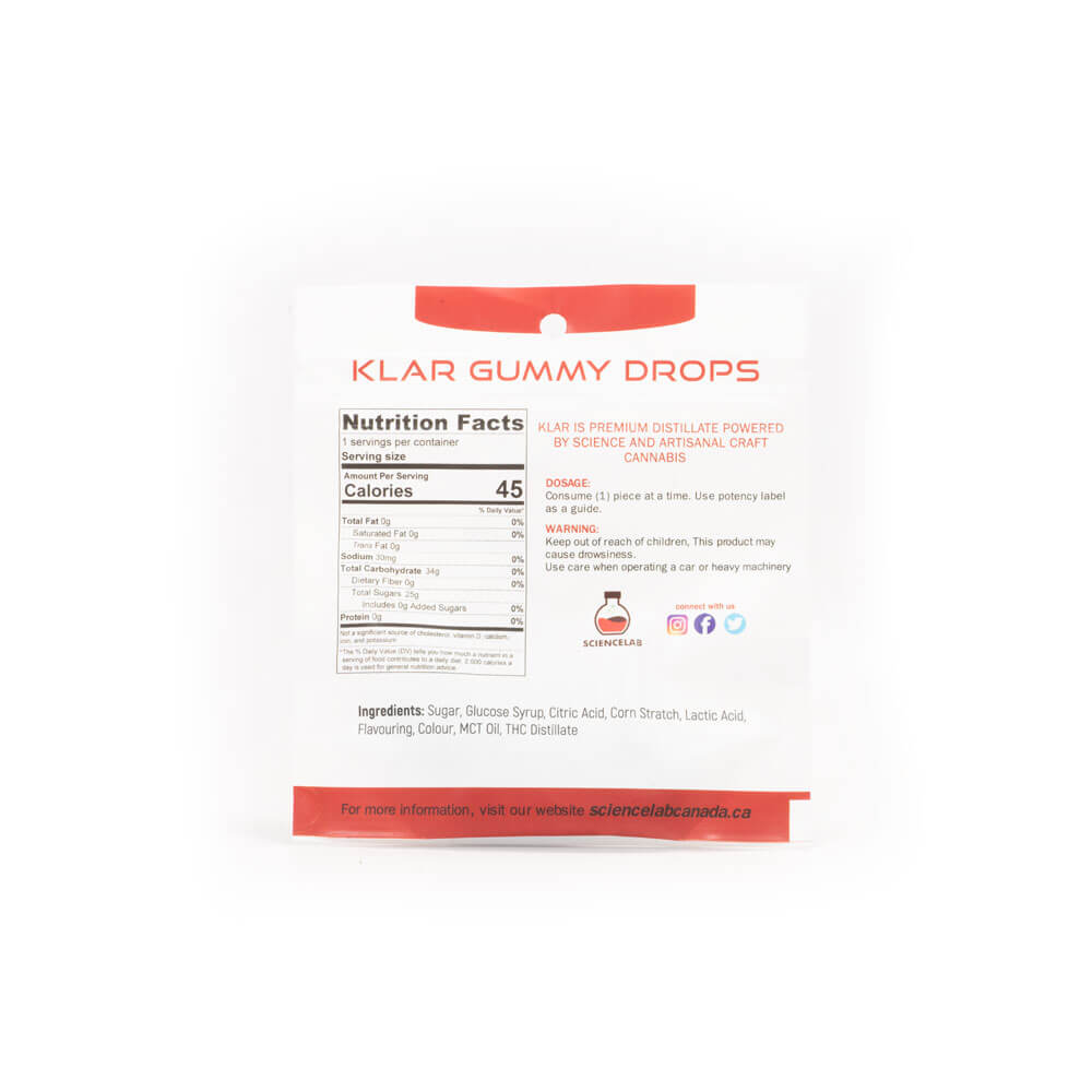 Wild Cherry THC Sour Gummy Drops 100mg (Science Lab) - Image 2